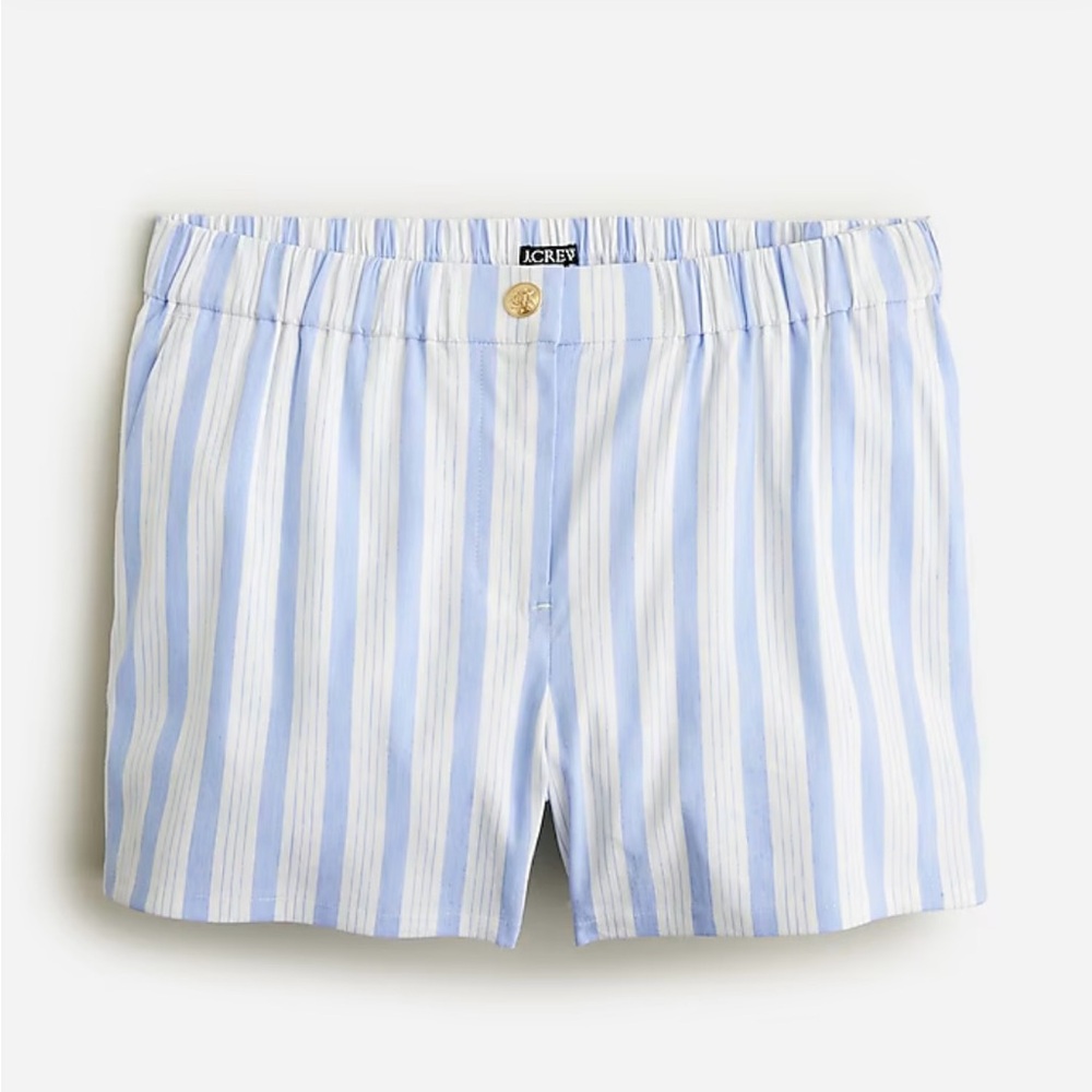 J crew Linen-viscose blend mini short in stripe